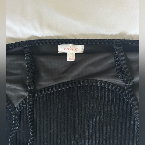 Colsie Black Ribbed Mini Dress - Picture 3 of 4